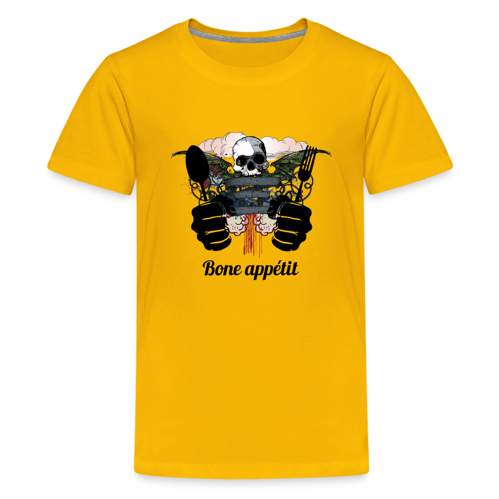 Kids' Premium T-Shirt "Bone appétit" - sun yellow