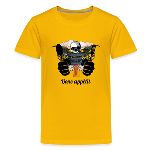 Kids' Premium T-Shirt "Bone appétit" - sun yellow