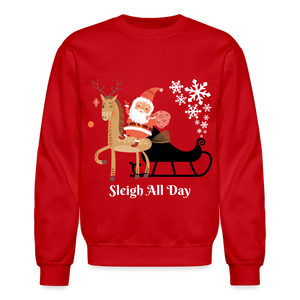 Crewneck Sweatshirt "Sleigh All Day" - red