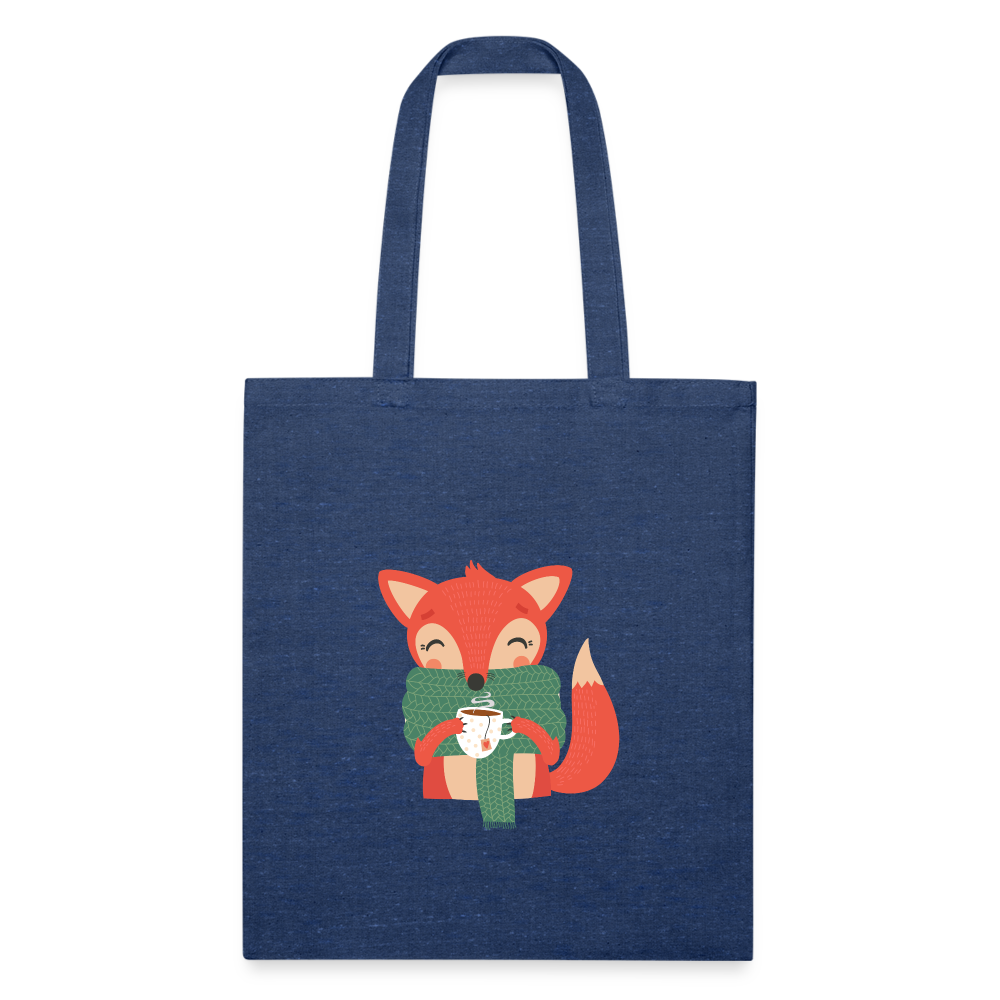 Recycled Tote Bag "Cozy time" - heather navy