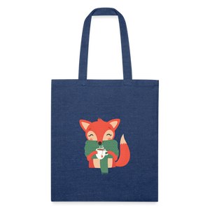 Recycled Tote Bag "Cozy time" - heather navy