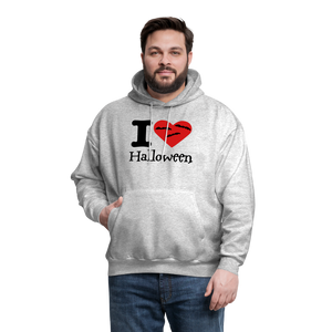 Men's Hanes Hoodie "I Love Halloween" - heather gray