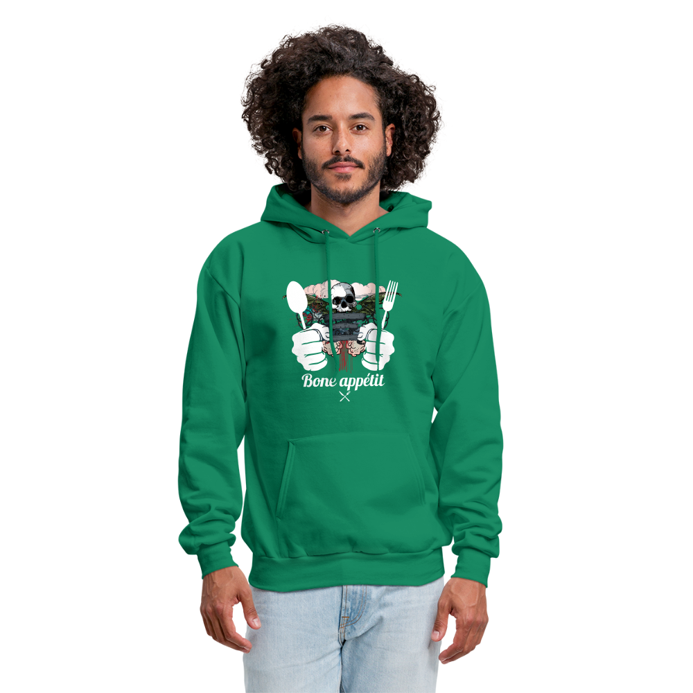 Men's Hanes Hoodie "Bone appétit" - kelly green