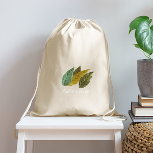 Cotton Drawstring Bag "Fall is in the air" - natural