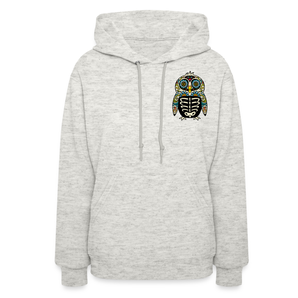 Women's Hoodie "Colorful Owl" - heather oatmeal