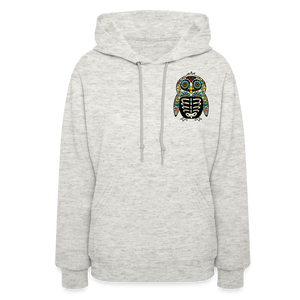 Women's Hoodie "Colorful Owl" - heather oatmeal