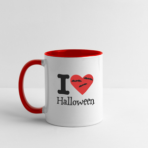 Contrast Mug "I Love Halloween" - white/red