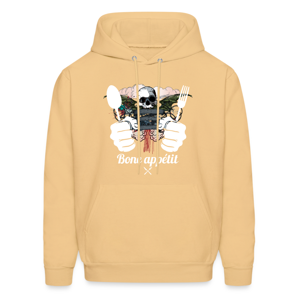 Men's Hanes Hoodie "Bone appétit" - light yellow