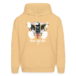 Men's Hanes Hoodie "Bone appétit" - light yellow