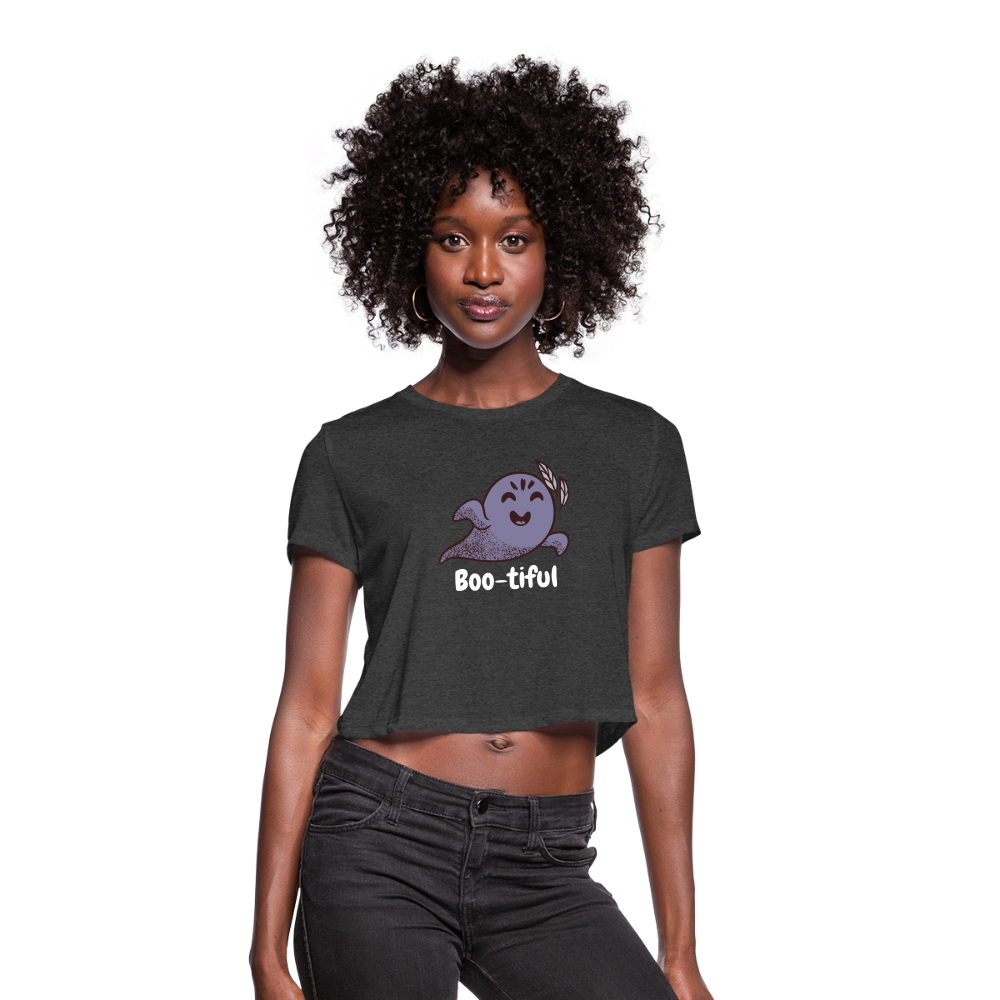 Women's Cropped T-Shirt "Boo-tiful" - deep heather