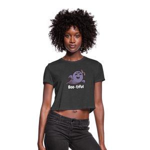 Women's Cropped T-Shirt "Boo-tiful" - deep heather