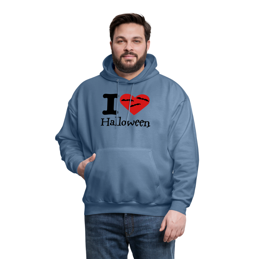 Men's Hanes Hoodie "I Love Halloween" - denim blue