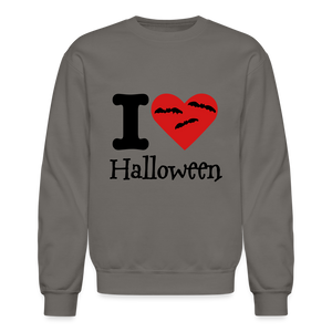 Crewneck Sweatshirt "I Love Halloween" - asphalt gray