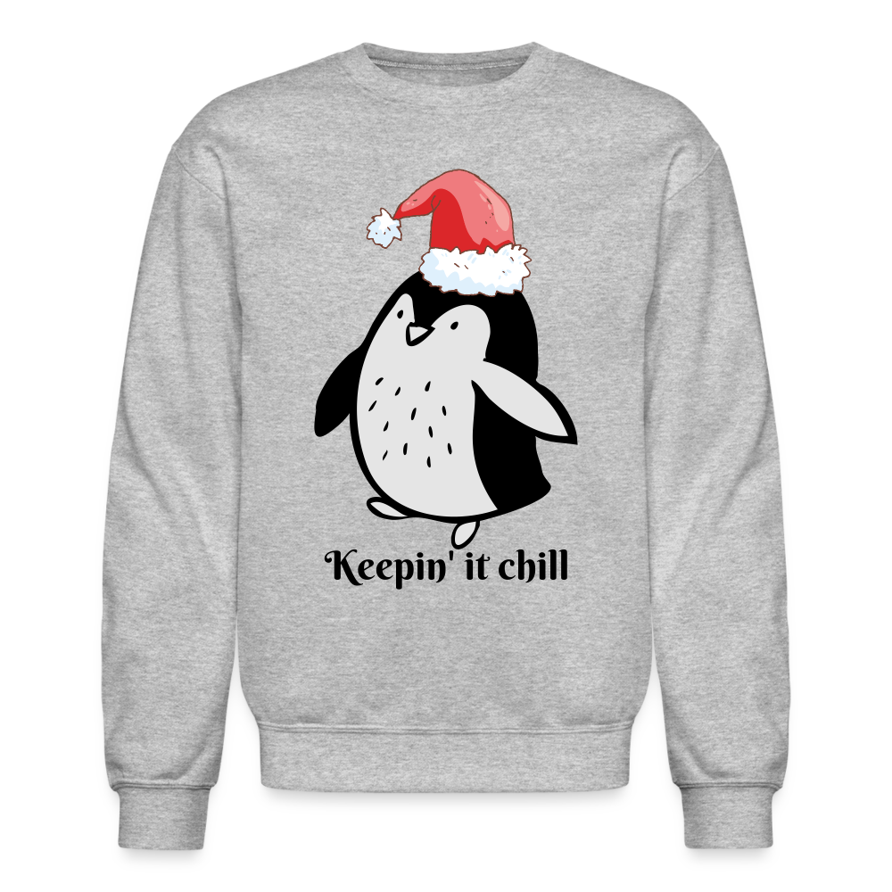 Crewneck Sweatshirt "Keepin' it chill" - heather gray