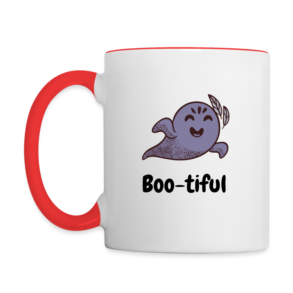 Contrast Coffee Mug "Boo-tiful" - white/red