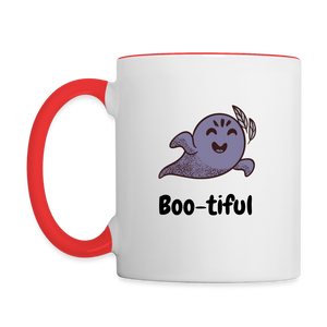 Contrast Coffee Mug "Boo-tiful" - white/red