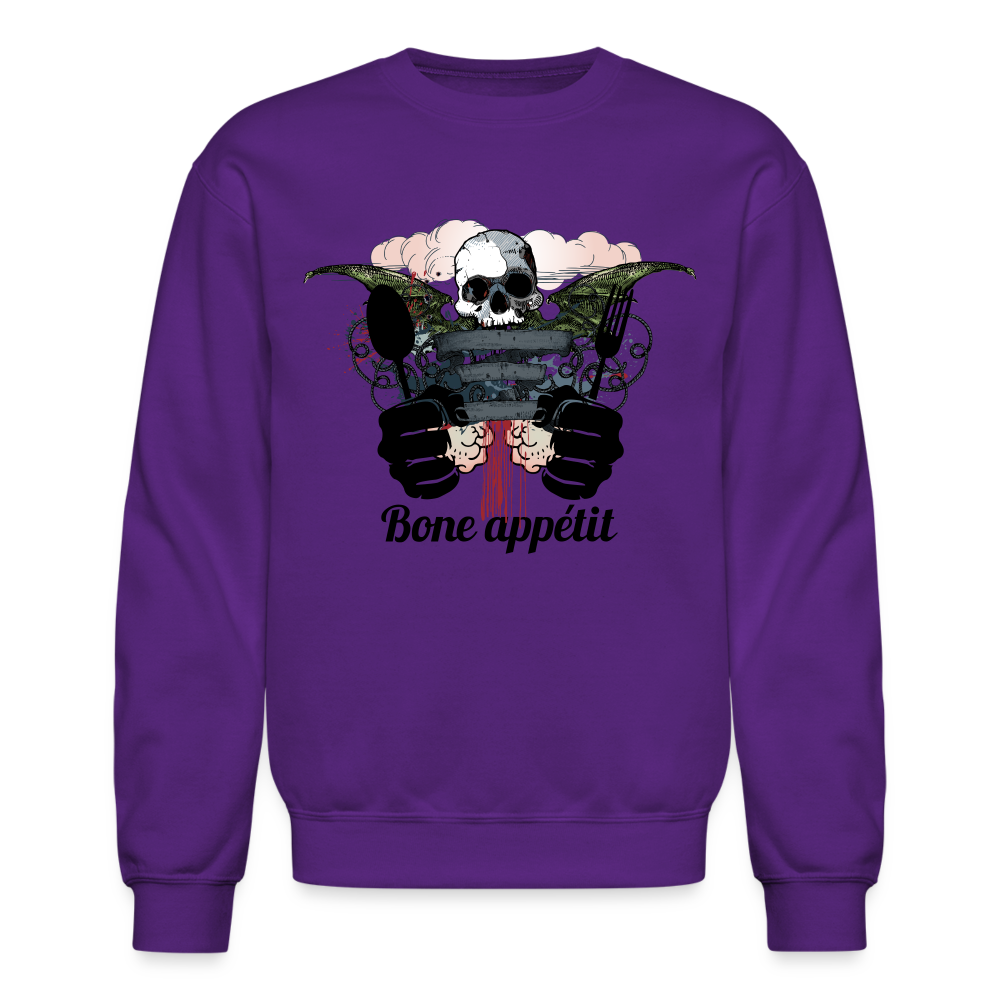 Crewneck Sweatshirt "Bone appétit" - purple