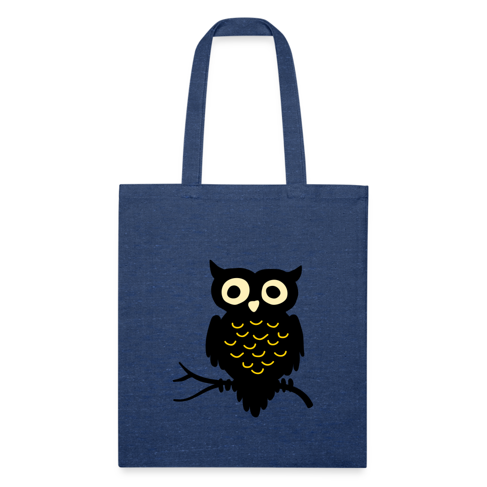 Recycled Tote Bag "Cute Owl" - heather navy