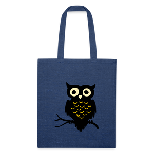 Recycled Tote Bag "Cute Owl" - heather navy