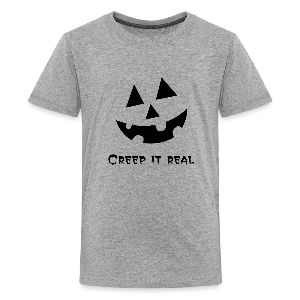 Kids' Premium T-Shirt "Jack-o'-lantern" 🎃 - heather gray