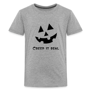 Kids' Premium T-Shirt "Jack-o'-lantern" 🎃 - heather gray