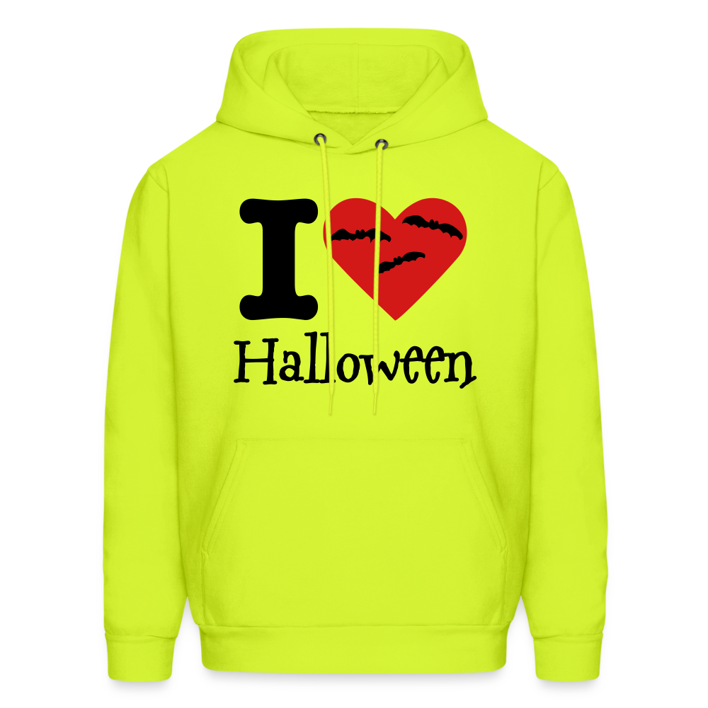 Men's Hanes Hoodie "I Love Halloween" - safety green