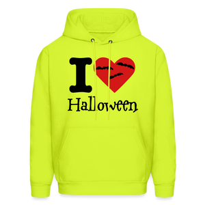 Men's Hanes Hoodie "I Love Halloween" - safety green