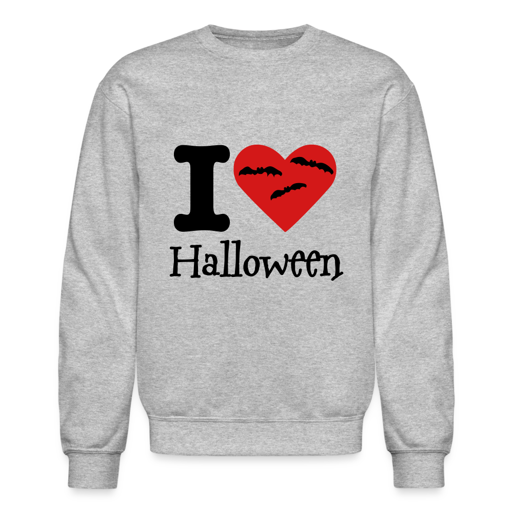 Crewneck Sweatshirt "I Love Halloween" - heather gray