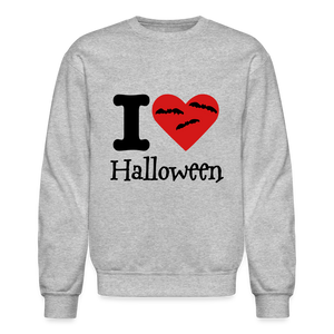 Crewneck Sweatshirt "I Love Halloween" - heather gray