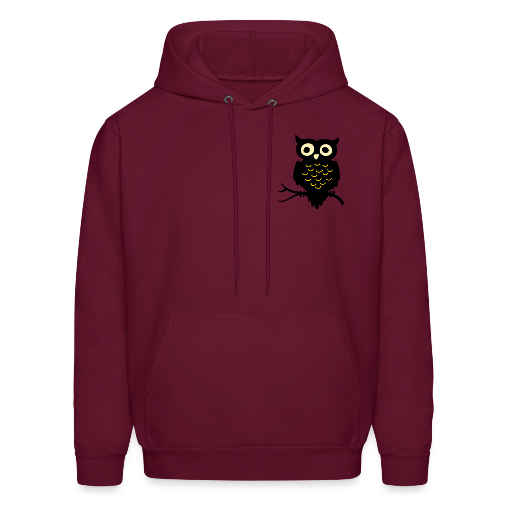 Men's Hoodie "Owl" - burgundy