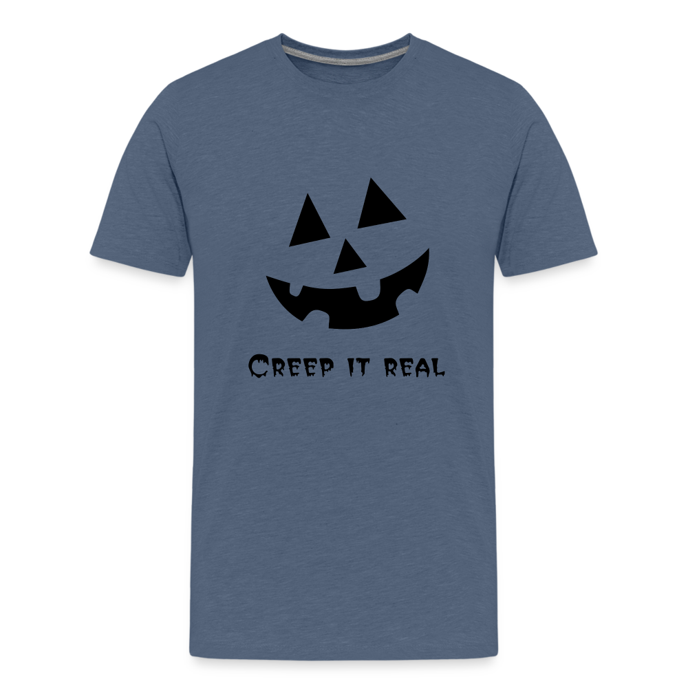 Kids' Premium T-Shirt "Jack-o'-lantern" 🎃 - heather blue