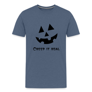 Kids' Premium T-Shirt "Jack-o'-lantern" 🎃 - heather blue