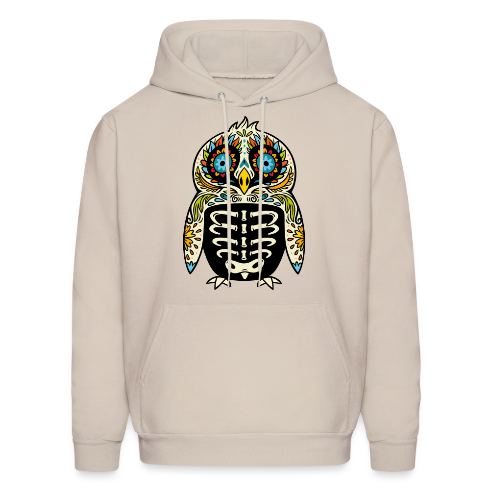 Men's Hoodie "Colorful Owl Blue Eyes" - Sand