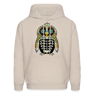 Men's Hoodie "Colorful Owl Blue Eyes" - Sand