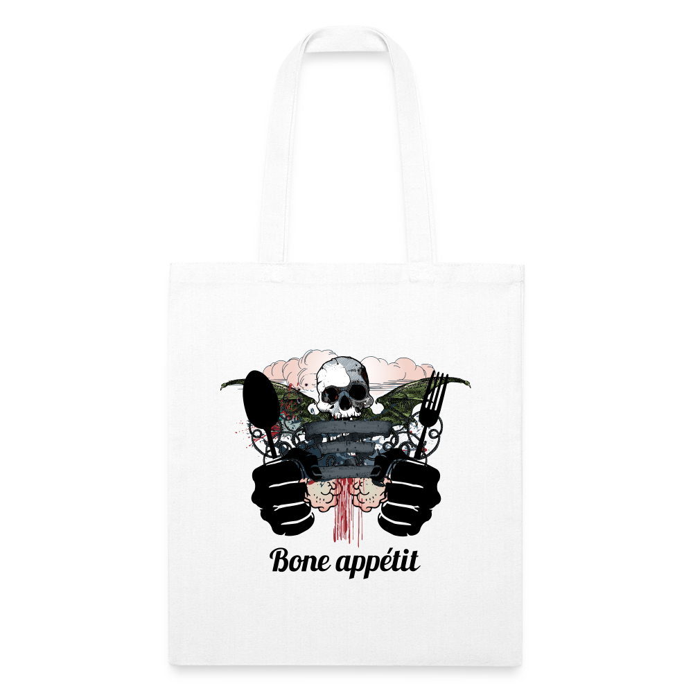 Recycled Tote Bag "Bone appétit" - white