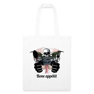 Recycled Tote Bag "Bone appétit" - white