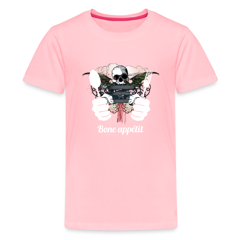 Kids' Premium T-Shirt "Bone appétit" - pink