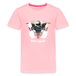 Kids' Premium T-Shirt "Bone appétit" - pink