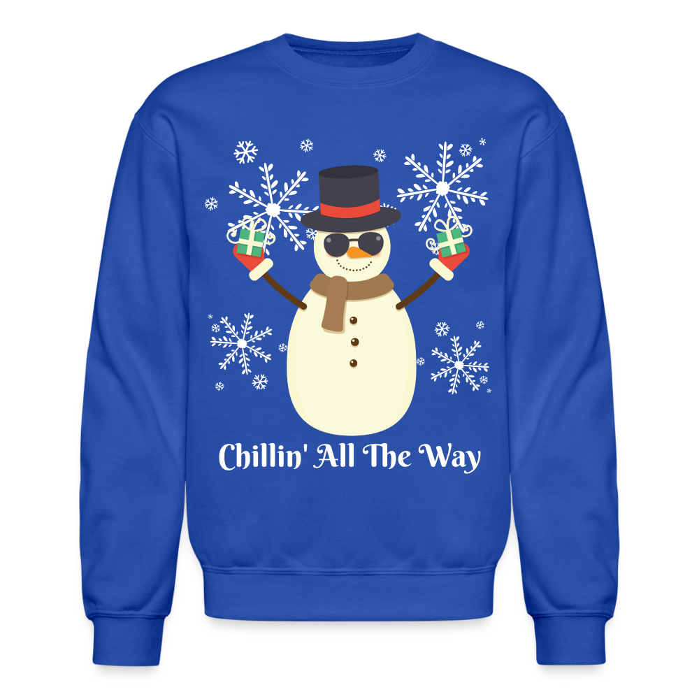 Crewneck Sweatshirt "Chillin' All The Way" - royal blue