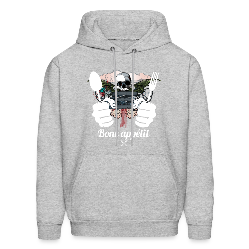 Men's Hanes Hoodie "Bone appétit" - heather gray