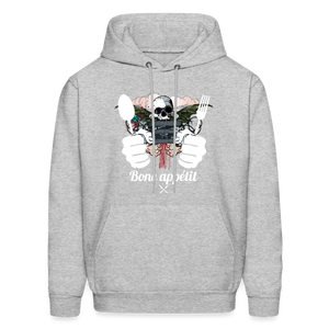 Men's Hanes Hoodie "Bone appétit" - heather gray