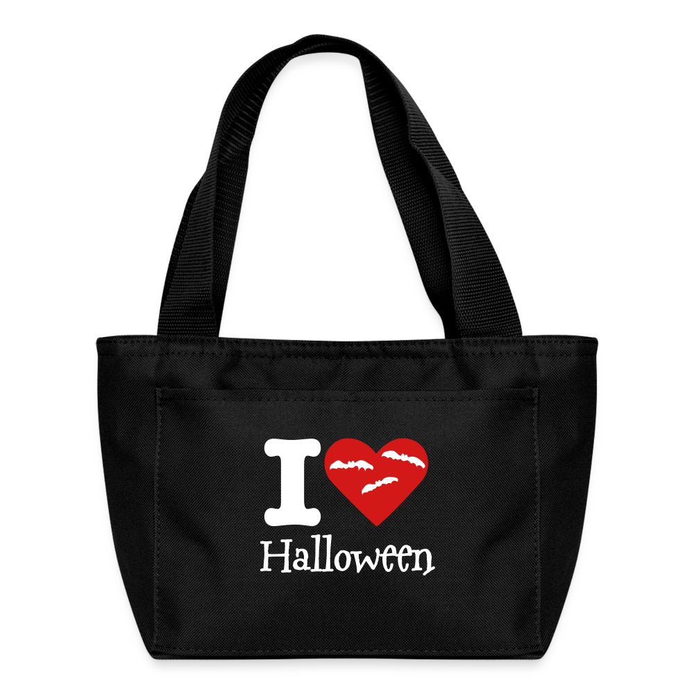 Recycled Insulated Lunch Bag "I Love Halloween" - black