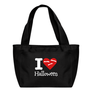 Recycled Insulated Lunch Bag "I Love Halloween" - black