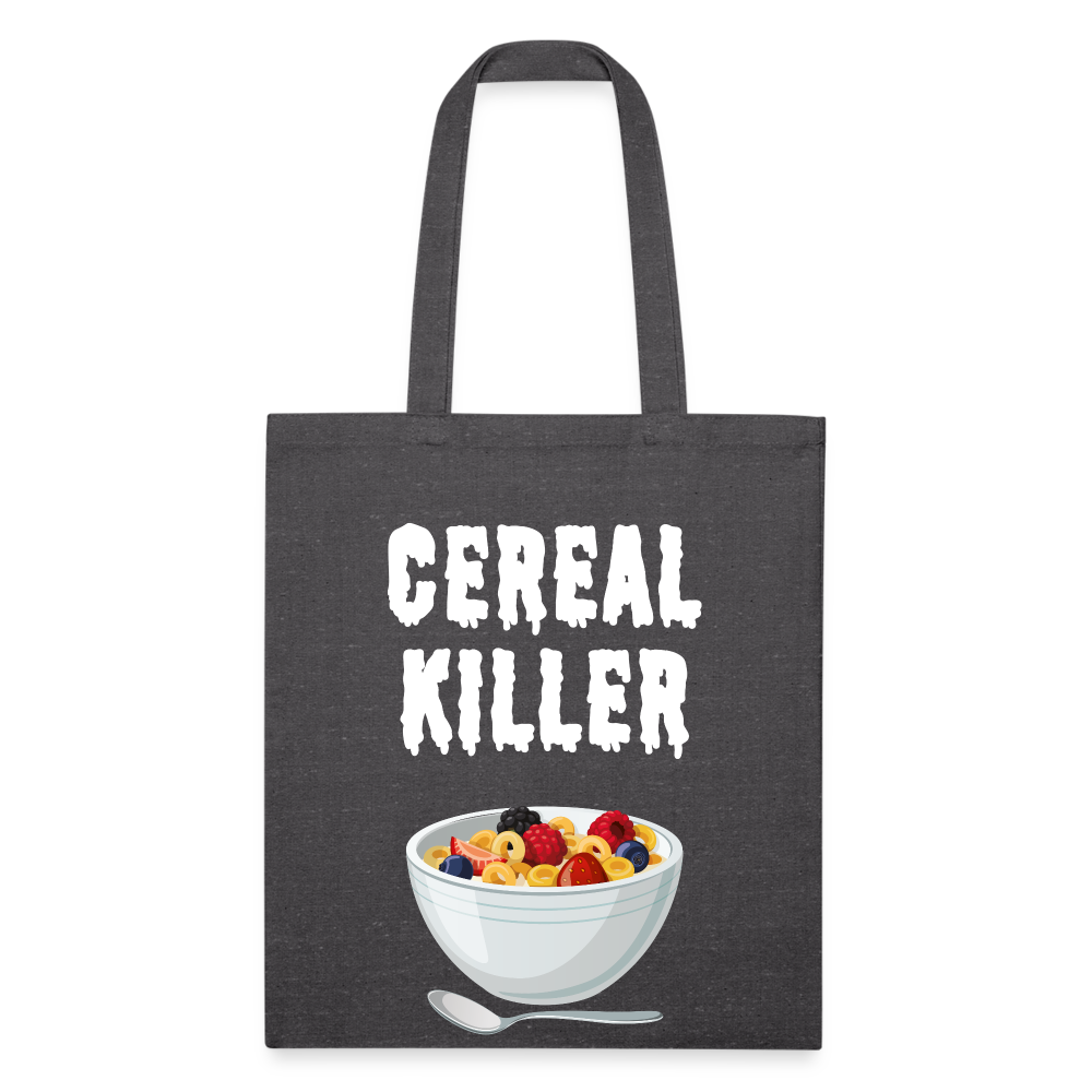 Recycled Tote Bag "Cereal Killer" - charcoal grey