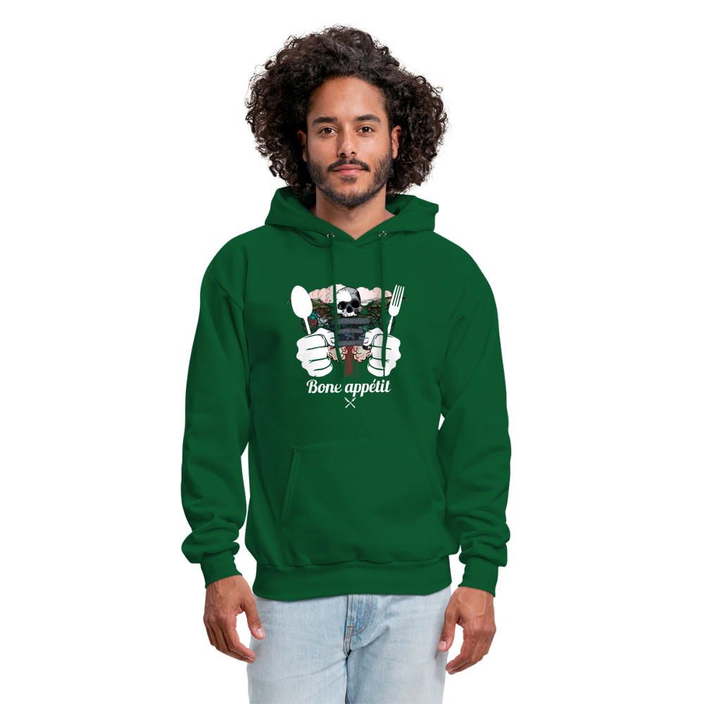 Men's Hanes Hoodie "Bone appétit" - forest green