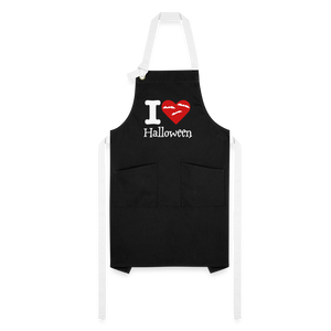 Artisan Apron "I Love Halloween" - black/white