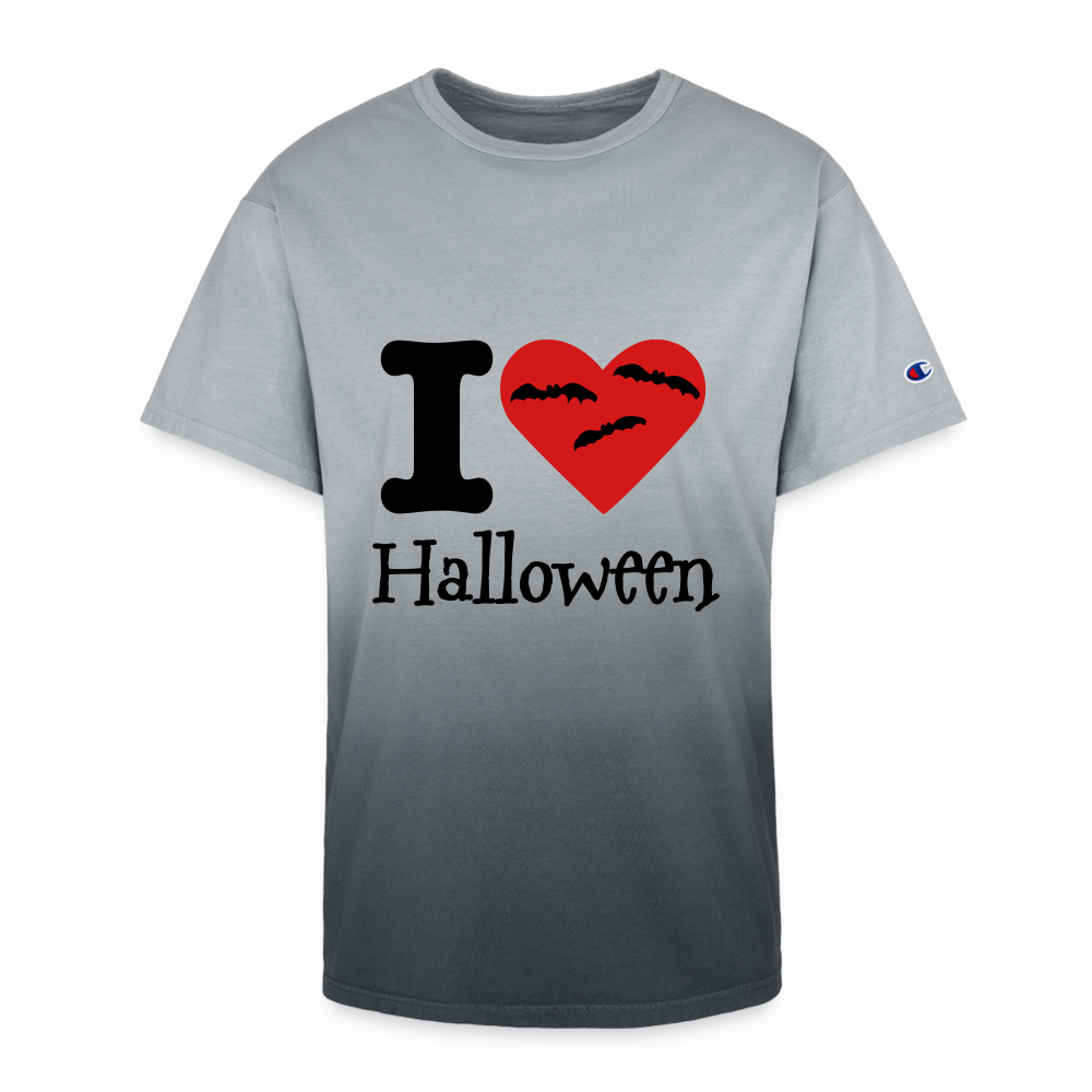 Champion Dip Dye T-shirt "I Love Halloween" - black ombre