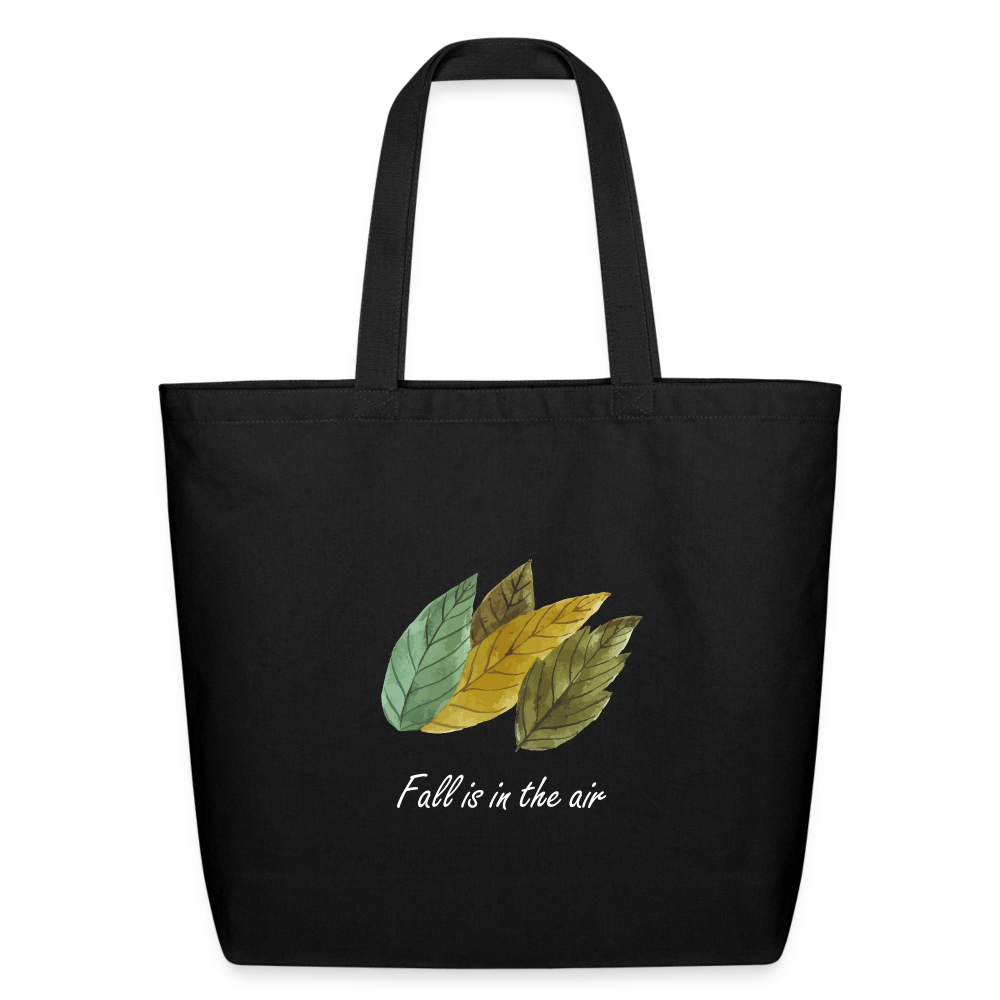 Eco-Friendly Cotton Tote "Fall is in the air" - black