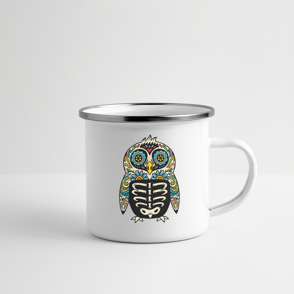 Camper Mug "Colorful Owl" - white