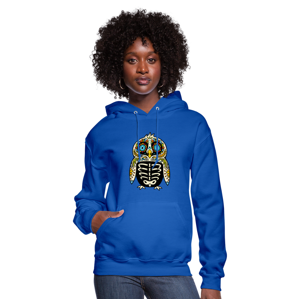 Women's Hoodie "Colorful Owl Blue Eyes" - royal blue